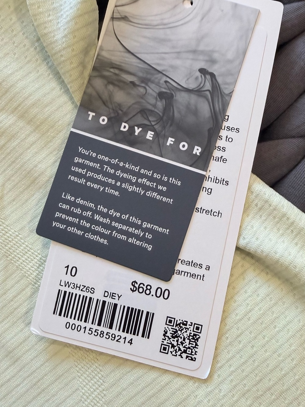 Lululemon Swiftly Tech hip length. Size 10. NWT. Light yellow - Picture 2 of 2